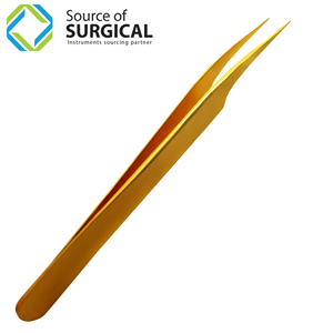 Premium Full Gold Pointed Eyebrow Tweezers High Quality Eye Brow Tweezers - Product Image 1