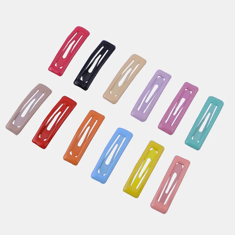 Korean Fashion 5cm Baby Girl Barrettes Square Snap Hair Clips For Women Hair Accessories