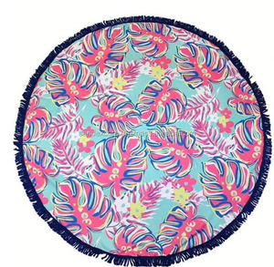 Serviette de plage mandala ronde imprimée de qualité douce 100% pour une utilisation sur la plage Serviette de plage ronde Vente en gros en Inde - Product Image 1