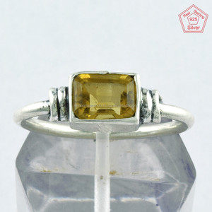 แหวนเงินสเตอร์ลิง925อัญมณีซิทรีนธรรมชาติเครื่องประดับแฟชั่นของผู้หญิงสำหรับงานแต่งงานงานวันครบรอบ - Product Image 3