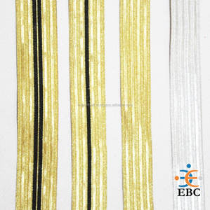 Double Face Eco-Friendly Metallic Mylar Braid Lace Laurex Braids <b>Trimming</b> Customized Jacquard Braids Pilot Galon Tape - Product Image 1