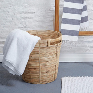 Cesta de Lavado Plegable Vintage de Ratán Ecológico con Diseño Desmontable para Almacenamiento - Product Image 1