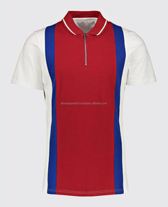 Nueva llegada OEM diferentes colores personalizados hombres polos en precio barato, nuevo bloque de color Piqué cremallera polos - Product Image 3