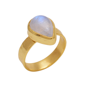 Bague en forme de poire en argent sterling 925 plaqué or, bijoux en gros - Product Image 1