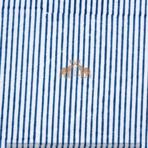 Handmade <b>Blue</b> <b>Striped</b> Voile Fabric Soft and Breathable Mulmul Cotton for Dresses Kurtas and Tunics - Product Image 1