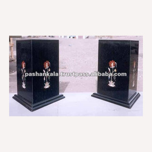 Base de mármol con piedra incrustada para decoración del hogar - Product Image 1