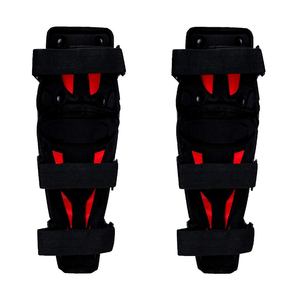 Color Negro en de piel de vaca de cuero de motocicleta protector SHIN guardias - Product Image 3