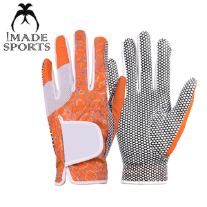 Gants de golf pour femmes de qualité supérieure imprimés avec logo personnalisé cuir Cabretta et tissu de haute qualité pour le sport utilisation main gauche - Product Image 2