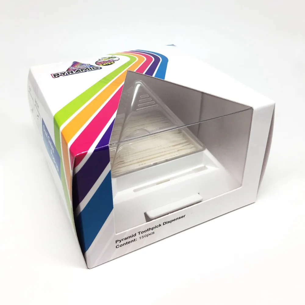Пластиковый автоматический дозатор зубочисток в виде пирамиды