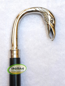 Quality and Handmade Vintage Style/Wooden <b>Foldable</b> <b>Walking</b> <b>Stick</b> with Swan Handle/Wooden <b>Walking</b> Cane with Designer Swan Handle - Product Image 2