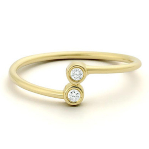 Bague classique en pierre Double CZ plaqué rhodium bijoux de mariage et de fête en argent - Product Image 1