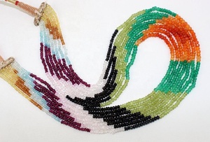 Handmade phong cách cổ điển 7 Strand vòng cổ với tự nhiên đa đá quý mặt rondelle hạt đầy màu sắc đồ trang sức thời trang bán buôn - Product Image 2