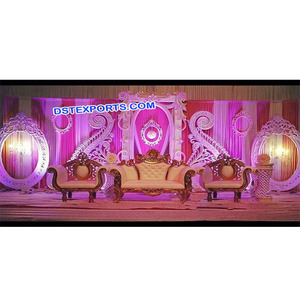 งานแต่งงานเส้นใยเฟรมงานแต่งงานเวทีเส้นใยแผงฉากหลังล่าสุดงานแต่งงานตกแต่งเวทีที่มีกรอบ - Product Image 1