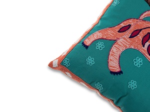 Lion and bird embroidered cushion decorative for sale Artistically crafted <b>Throw</b> Pillow cover wholesale decorative pillow covers - Product Image 2