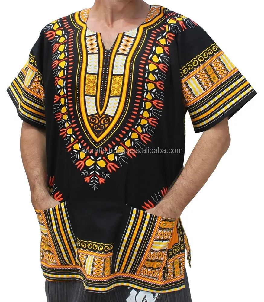 AFRICAN TRADITIONAL MANUFACTURER EXPORTER SUPPLIER WHOLESALER OF UNISEX COTTON DASHIKI BLOUSE SHIRT