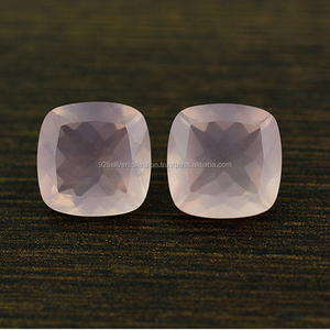 เบาะเหลี่ยมเพชรพลอยคริสตัลแบบหลวมสีชมพูกุหลาบธรรมชาติสำหรับทำเครื่องประดับจากผู้ผลิตอินเดียโดยตรง - Product Image 1