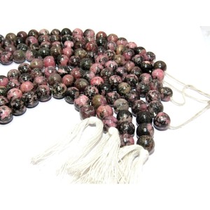Rodonita suave forma redonda piedras preciosas cuentas sueltas Fabricación de joyas naturales de buena calidad - Product Image 5