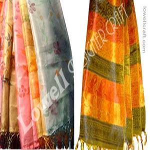 Écharpe en soie polyester de créateur indien fabriquée à la main pour les vêtements d'Asie et des îles du Pacifique - Product Image 2