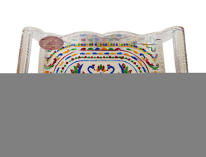 TWIN PEACOCK PLATEAU EN BOIS conçu MEENAKARI-S.M. (12 "X 6.5" X 3.5 "POUCES) PLATEAU DE LUXE à BON PRIX - Product Image 3