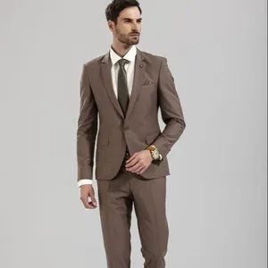 Luxury Elegant New season High quality slim %97 cotton %3 spandex blazer with two buttons, formal suits for men