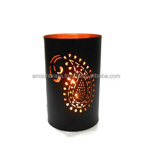 Nouveau design de haute qualité en fil métallique noir vintage thé votif décoratif finitions dorées ensemble de 3 bougeoirs votifs - Product Image 2