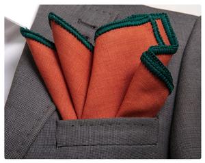 Cuadrado de bolsillo personalizado de producción naranja, fabricación Hankercheif, - Product Image 1