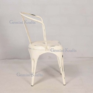 Chaise de café antique industrielle, moderne, nordique, style vintage, en métal vieilli, meubles de cuisine et de salle à manger en bois PP pour la maison - Product Image 3