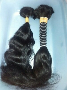 Cuticule alignée cheveux bruts indiens en vrac cheveux humains 12A brun naturel vague naturelle en vrac cheveux humains - Product Image 4