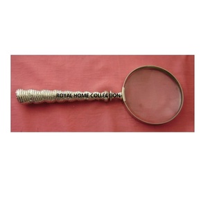Venta caliente de plata antigua con mango náutico lupa de Metal venta completa lupa óptica portátil asequible a bajo precio - Product Image 4