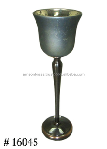 Bougeoir Centre de table Support pour mariage Bougeoir en métal fait à la main Table en verre Designer Bougie Lampe de sol Pièce maîtresse - Product Image 4