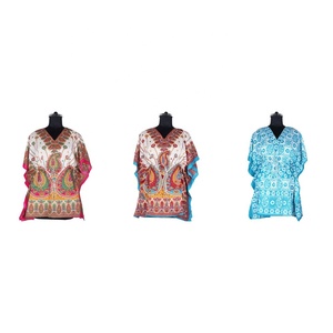 2025ใหม่แฟชั่นและการออกแบบเซ็กซี่ดูผู้หญิงสั้น Kaftan anokhi caftan Maxi ชุดเดรสลายดอกไม้บล็อกพิมพ์ลายดอกไม้ - Product Image 1