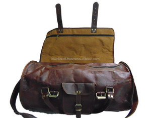 Sac de voyage en cuir véritable LOWELL CRAFT pour homme, sac de sport vintage, sac de voyage de week-end, grand sac à dos marron neuf - Product Image 5