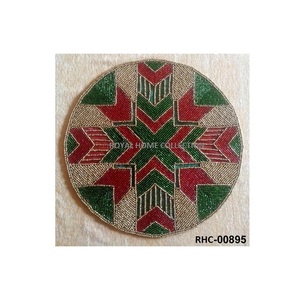 Modern Design <b>Coasters</b> Woven <b>Placemats</b> for Table Decoration Handmade <b>Christmas</b> Decorative Beaded <b>Placemats</b> in Lowest Price - Product Image 4