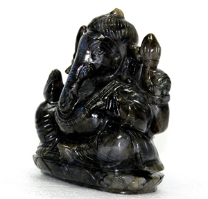 Escultura tallada a mano de Ganesha labradorita, estatua tallada a mano, Piedras naturales, piedra curativa de cristal, gran oferta - Product Image 3