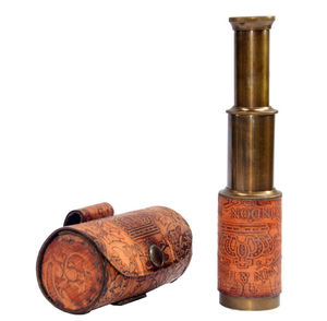 Telescopio Náutico Viking Kelvin & Hughes LONDON 1917 de Latón Antiguo con Estuche de Cuero - Product Image 3