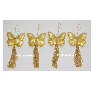 Handmade Zari Embroidery and Beaded Christmas Tree Hanging <b>Ornament</b> for Business Gift and Home Decoration Wholesale and Supplier - Product Image 1