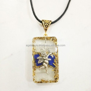 Orgone Healing Pendant orgonite Fancy Collar Metal Fairy Charm Collar Joyería hecha a mano de La India - Product Image 1