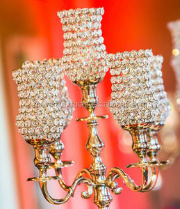 5 bras cristal ouragans candélabres décoration de mariage centres de table en métal bougeoir pour la décoration de table à la maison - Product Image 2