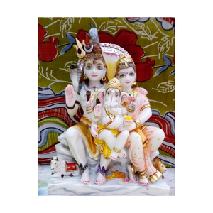 Estatua decorativa de piedra Shiva Parvati - Product Image 1
