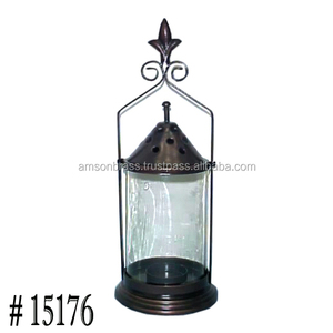 Base Metal Iron & Glass <b>Candle</b> <b>Lantern</b> for Home Decoration Handmade - Product Image 3