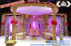 Cérémonie de mariage tamilienne ensemble Mandap mariage indien Mandap fabricant dernière fibre sculpté mariage Mandaps vente affaire USA - Product Image 5