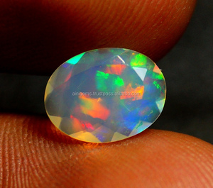 Piedra preciosa de ópalo etíope natural, de forma ovalada de ópalo facetado piedra preciosa, lo mejor para hacer joyas, bonita piedra de ópalo - Product Image 1