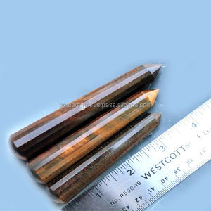 Baguettes de massage de guérison des yeux de tigre à facettes cristal en gros pour le massage - Product Image 1