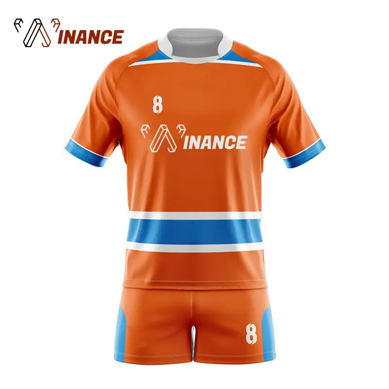 Promotional Wholesale Cheap Custom Sports Wear Team Rugby Uniform Rugby Shirt and Shorts