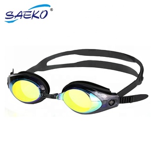 SAEKO <b>Mirror</b> <b>Fitness</b> Prescription Swim Goggles with Ultra Anti-fog Lenses Ultra-fit System Black Color Hard Case - Product Image 1