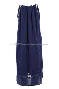 Vestido de verano de talla grande para mujer, de algodón ligero, precioso, con cuello redondo, encaje, ajuste relajante, Suzani, bordado, Sexy, bohemio, para playa - Product Image 6