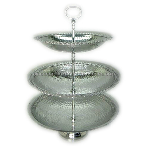 3ชั้นนูนเงินเค้กยืนแต่งงานที่ให้บริการคัพเค้กยืน - Product Image 5