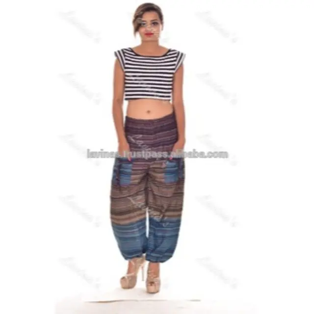 Indian Cotton Hippie Yoga Pants Unisex Dance Trouser Boho Alibaba Genie Trouser