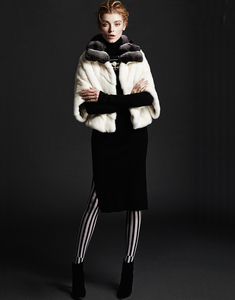 여성을 위한 새로운 디자인 친환경 밍크 퍼 다운 외투 - Product Image 6