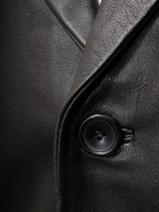 Nuevo Abrigo Largo de Piel de Cordero Genuina Personalizable para Hombre, Gabardina de Cuero, Chaqueta de Cuero con Detalles Ondulados - Product Image 4
